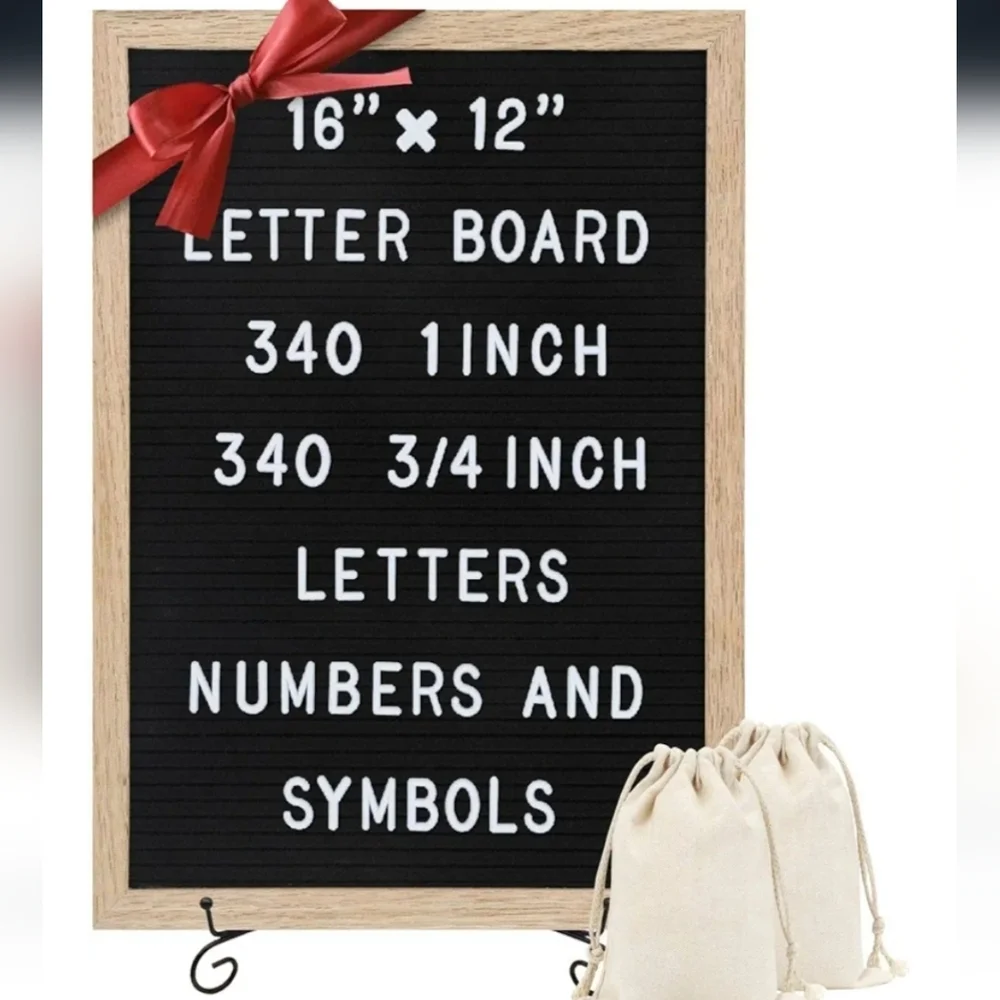 Black Felt Letter Board with White Letters NEW IN BOX